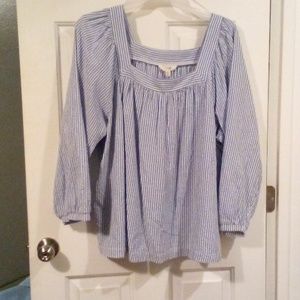 Square neck seersucker Blouse Sz3X